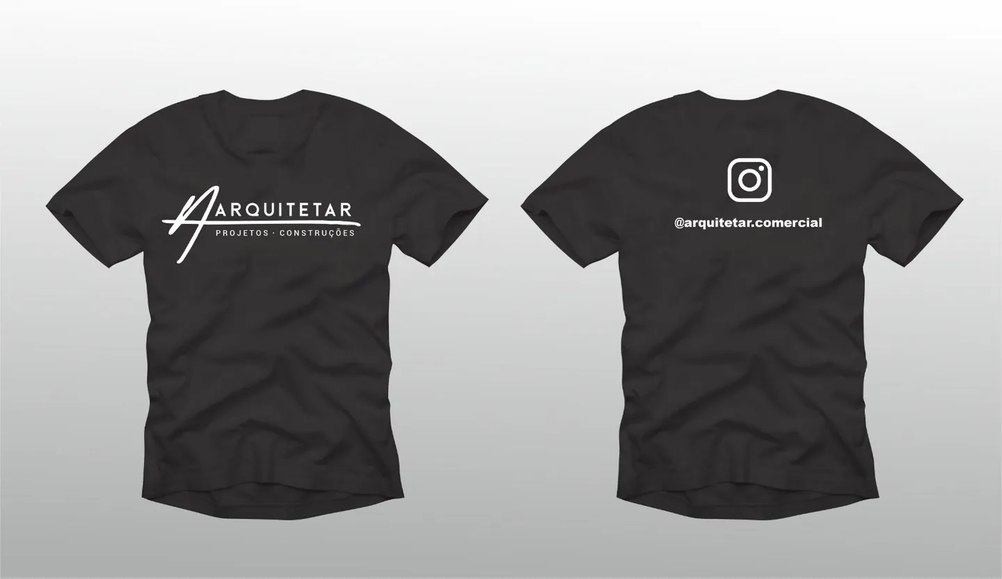 Camiseta preta Arquitetar, frente e costas